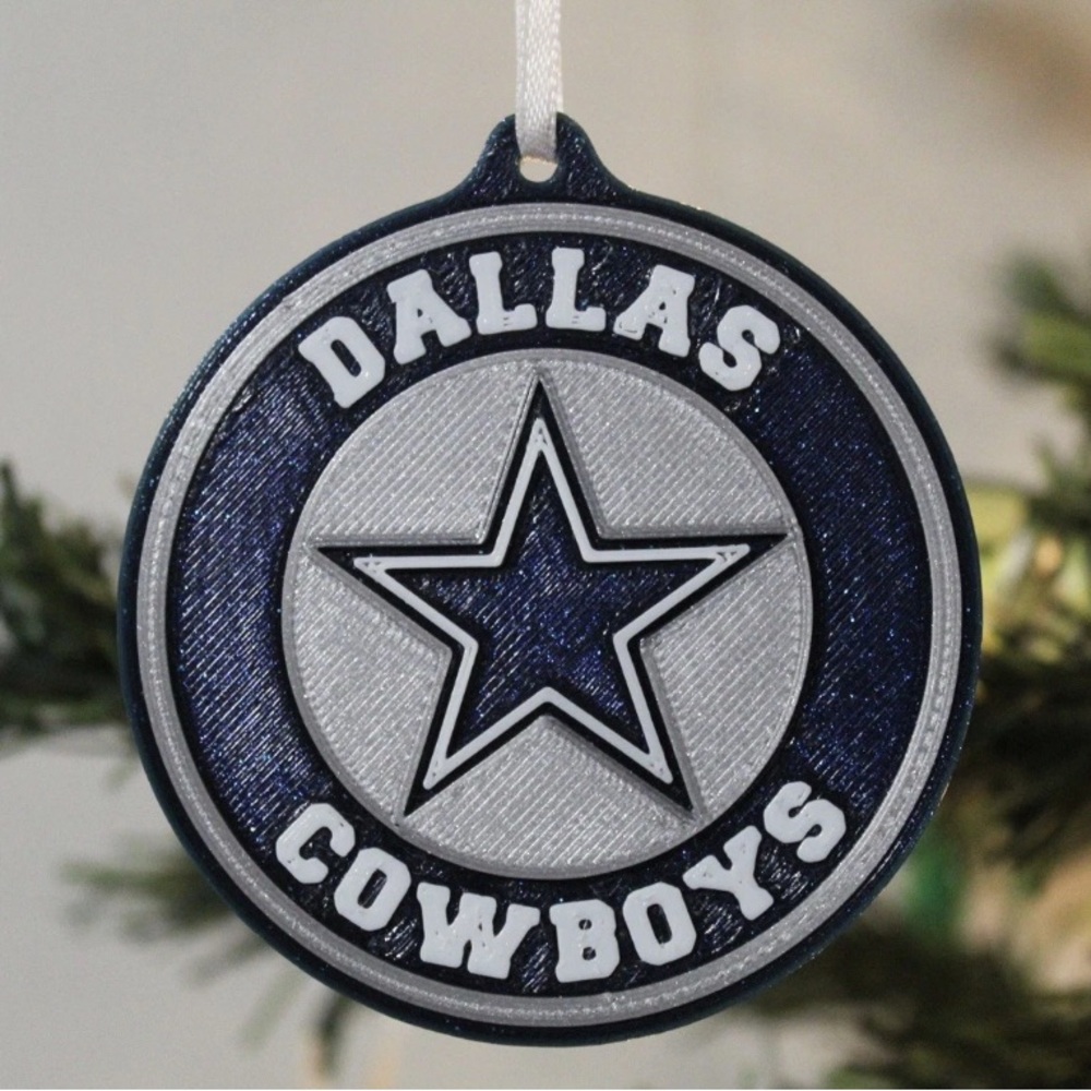 Dallas Cowboys Inspired Blue, white and Silver Ornament